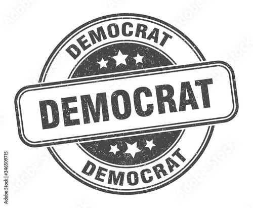 democrat stamp. democrat round grunge sign. label
