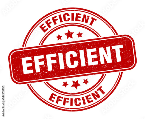 efficient stamp. efficient label. round grunge sign