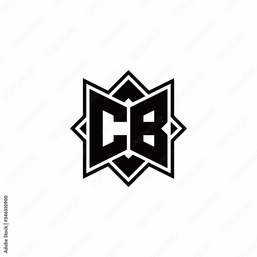 CB monogram logo with square rotate style outline CB monogram logo with square rotate style outline