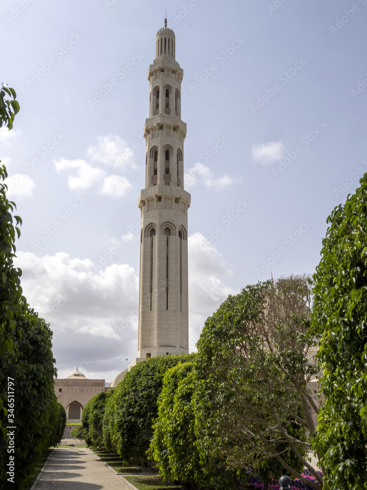 Flowerbeds in front of the Sultan Qaboos Grand Mosque, Muscat Oman