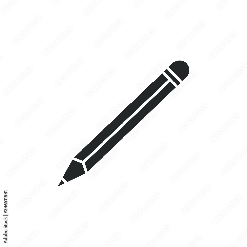 Simple icon of a pencil isolated on white background Simple icon of a pencil isolated on white background
