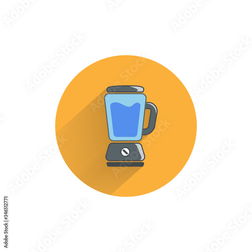 blender colorful flat icon with long shadow. blender flat icon photo
