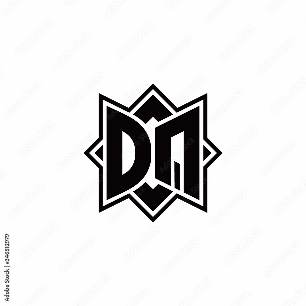 DQ monogram logo with square rotate style outline DQ monogram logo with square rotate style outline