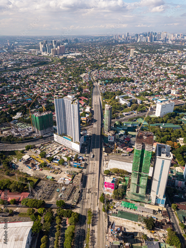 April 26, 2020 Katipunan Avenue, Quezon City. An aerial photo of the