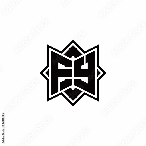 FY monogram logo with square rotate style outline