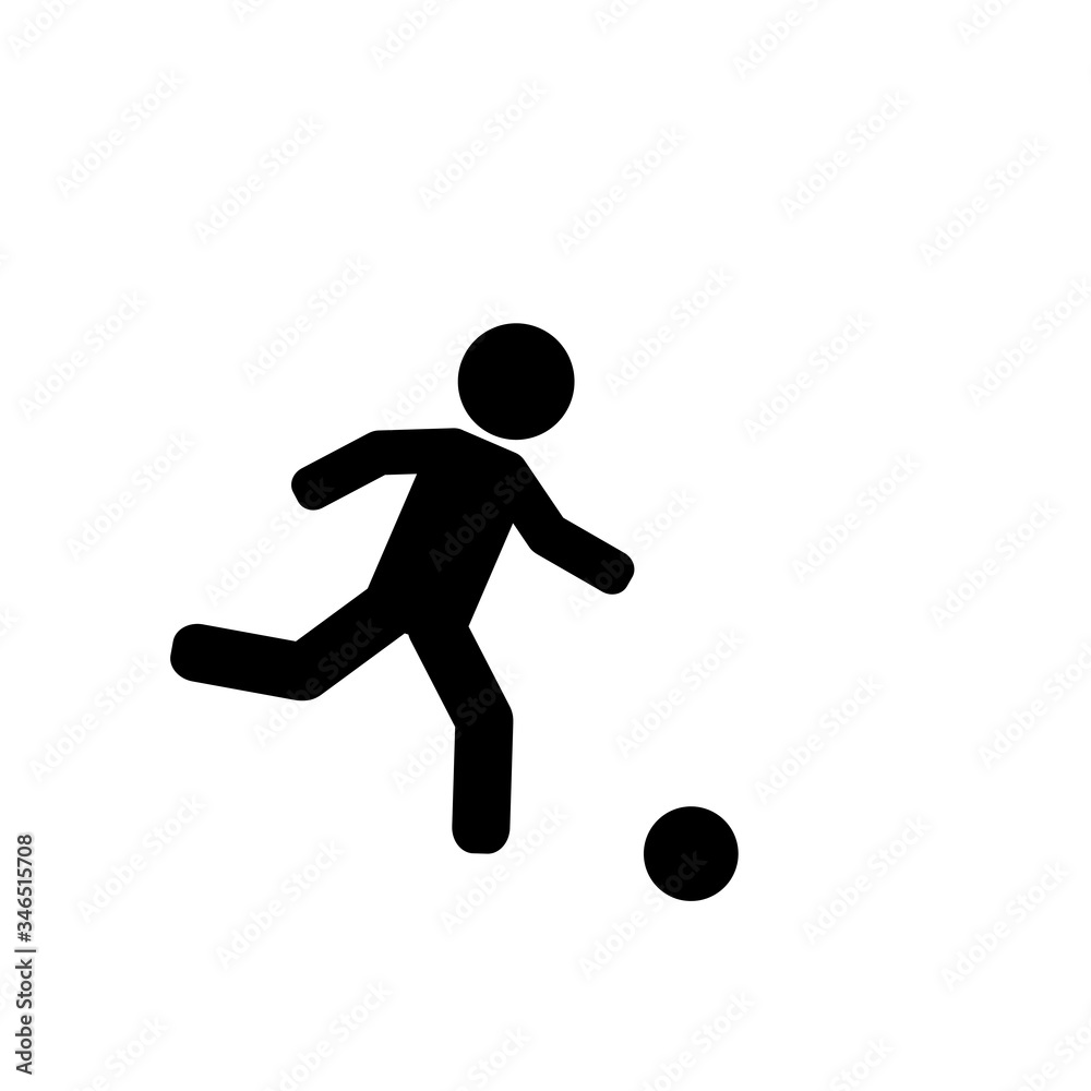 Football or soccer player with ball vector icon