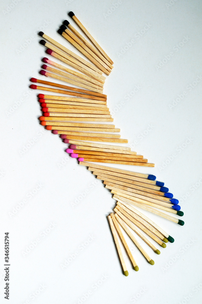 Fototapeta premium colourful match collection on white background
