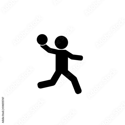 Handball player throwing ball vector icon