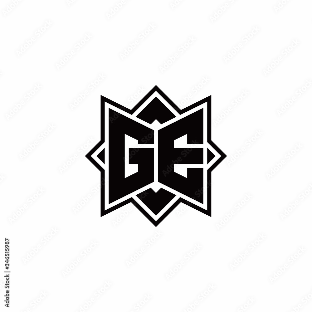 GE monogram logo with square rotate style outline GE monogram logo with square rotate style outline