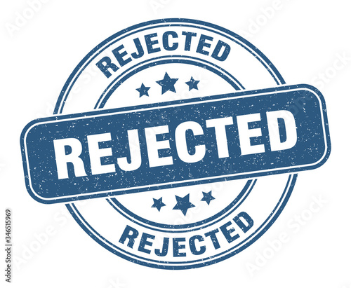 rejected stamp. rejected label. round grunge sign