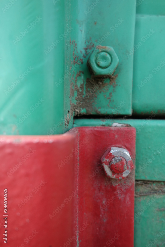 metal with green and red coating
