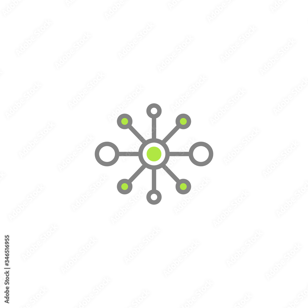 Hub network connection line icon isolated on white. System or technology logo. Hub network connection line icon isolated on white. System or technology logo.