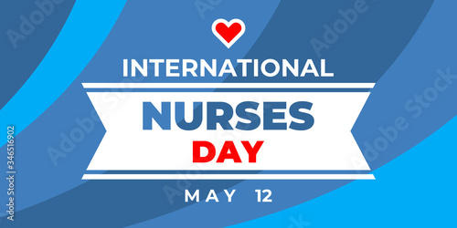 International nurses day. Vector horizontal banner, card, poster for social media with text: International nurses day. Thanks to the nurses for fighting the virus and infection.
