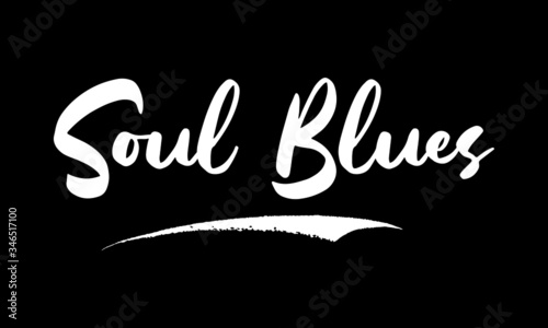 Soul blues Calligraphy Black Color Text On Black Background
