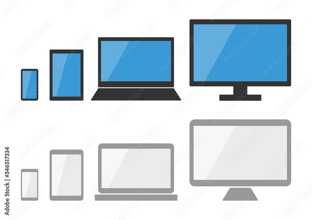 パソコン スマホ タブレット イラスト アイコン Stock ベクター Adobe Stock