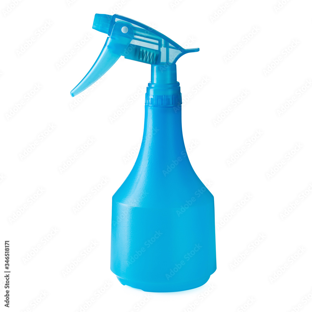 Blue Foxy Water Spray Bottle isolated on white. Blue Foxy Water Spray Bottle isolated on white.