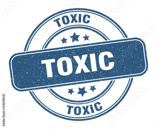 toxic stamp. toxic label. round grunge sign