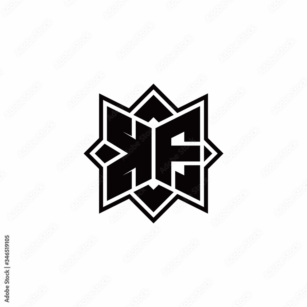 KF monogram logo with square rotate style outline KF monogram logo with square rotate style outline