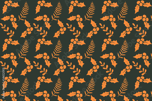 Vector background seamless pattern leaves gold frost cool Greeting cards invitation stationery leaves shape spacious pattern 