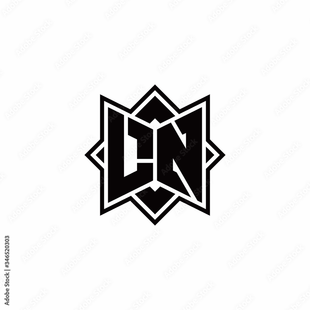 LN monogram logo with square rotate style outline LN monogram logo with square rotate style outline