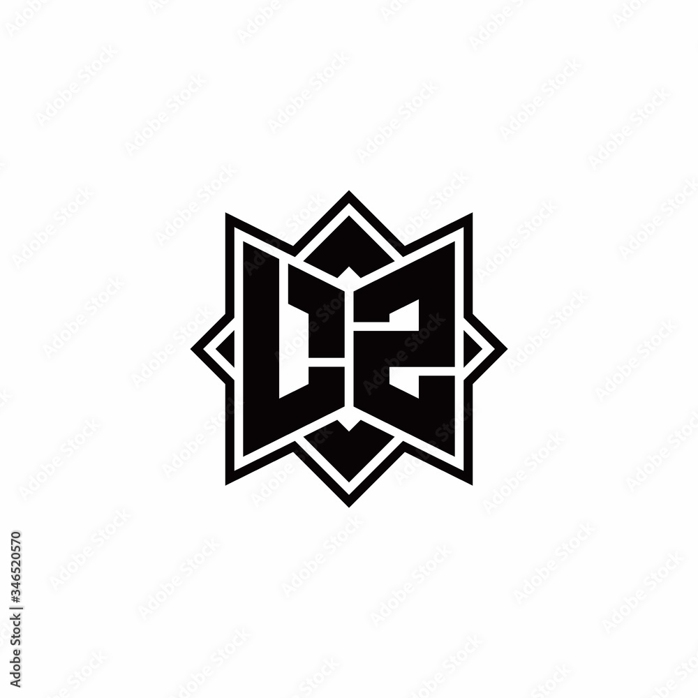 LZ monogram logo with square rotate style outline LZ monogram logo with square rotate style outline