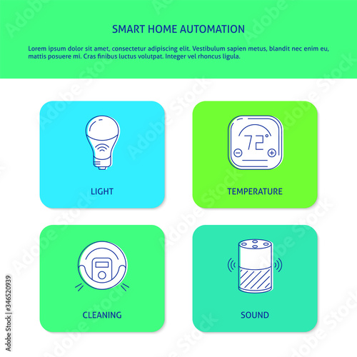 Smart home automation banner with place for text