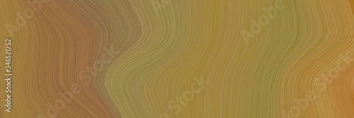 dynamic decorative waves banner design with pastel brown, peru and dark khaki colors © Eigens