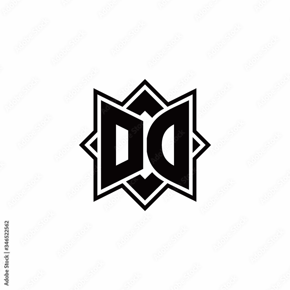 OD monogram logo with square rotate style outline OD monogram logo with square rotate style outline