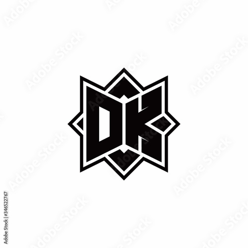Free Download OK monogram logo with square rotate style outline - GFXLoad