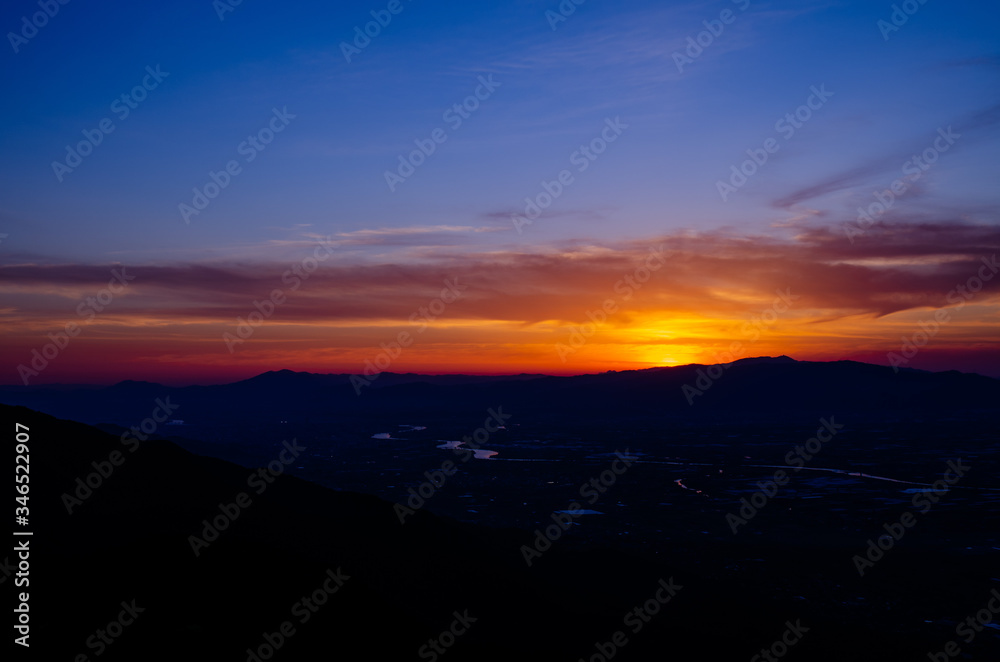 筑後平野の夕焼け