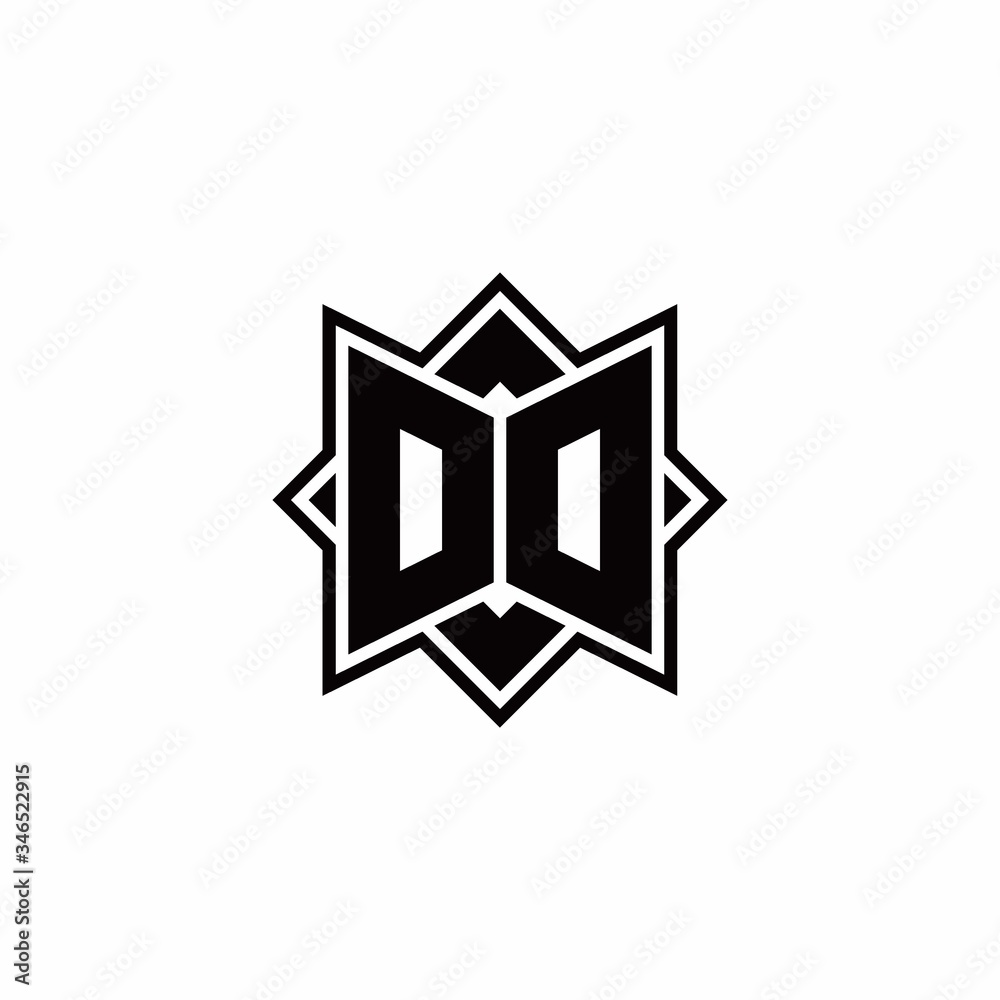 OO monogram logo with square rotate style outline OO monogram logo with square rotate style outline