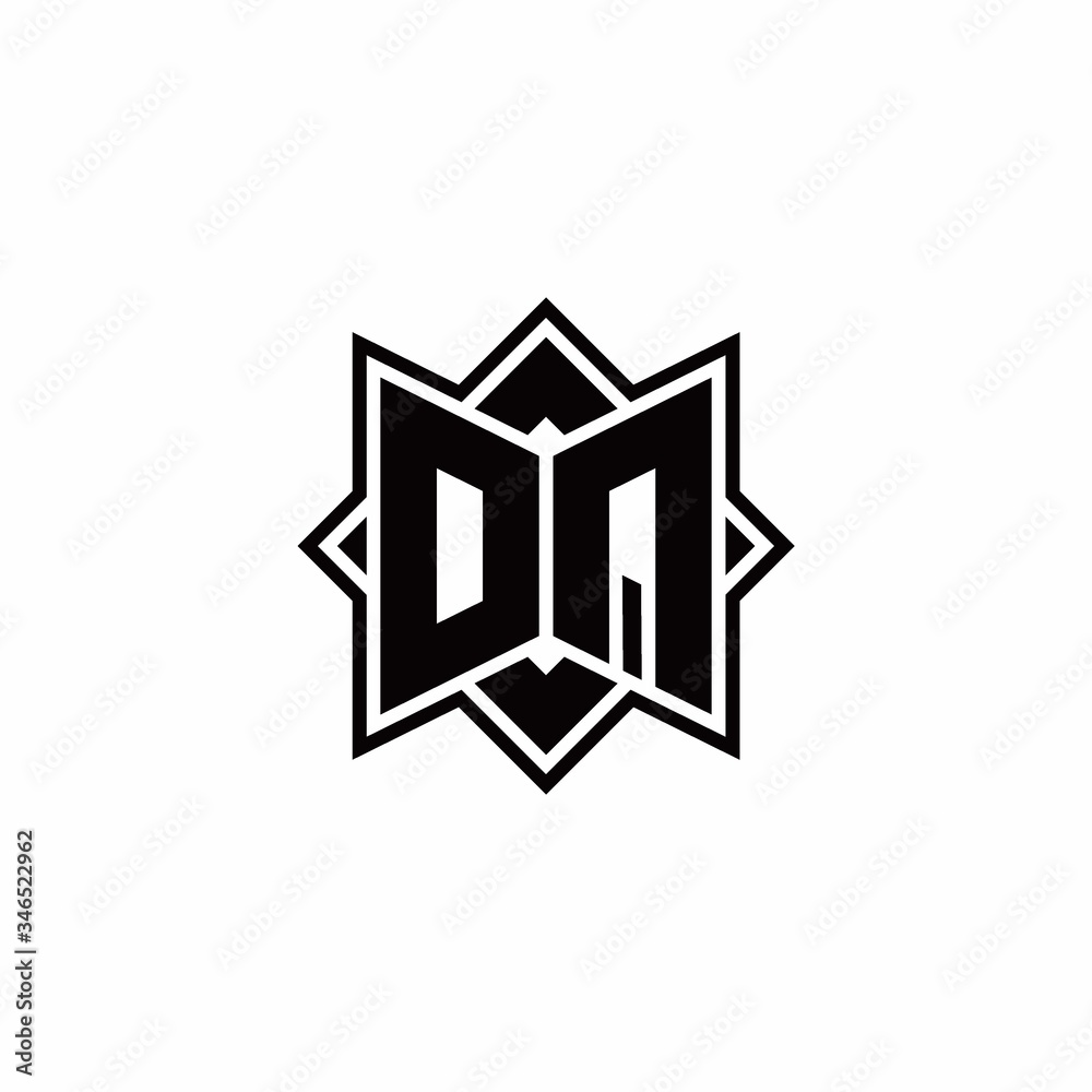 OQ monogram logo with square rotate style outline OQ monogram logo with square rotate style outline