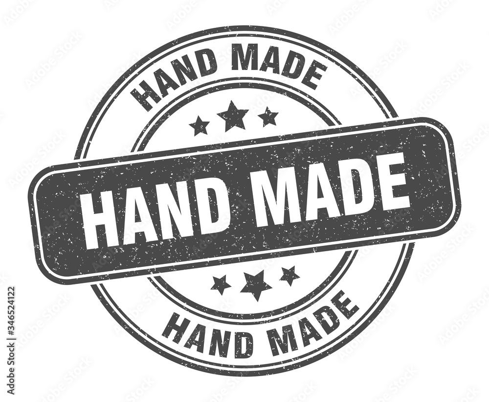hand made stamp. hand made label. round grunge sign hand made stamp. hand made label. round grunge sign