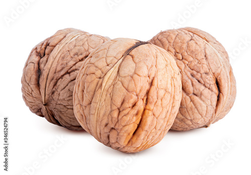 Walnut on white background