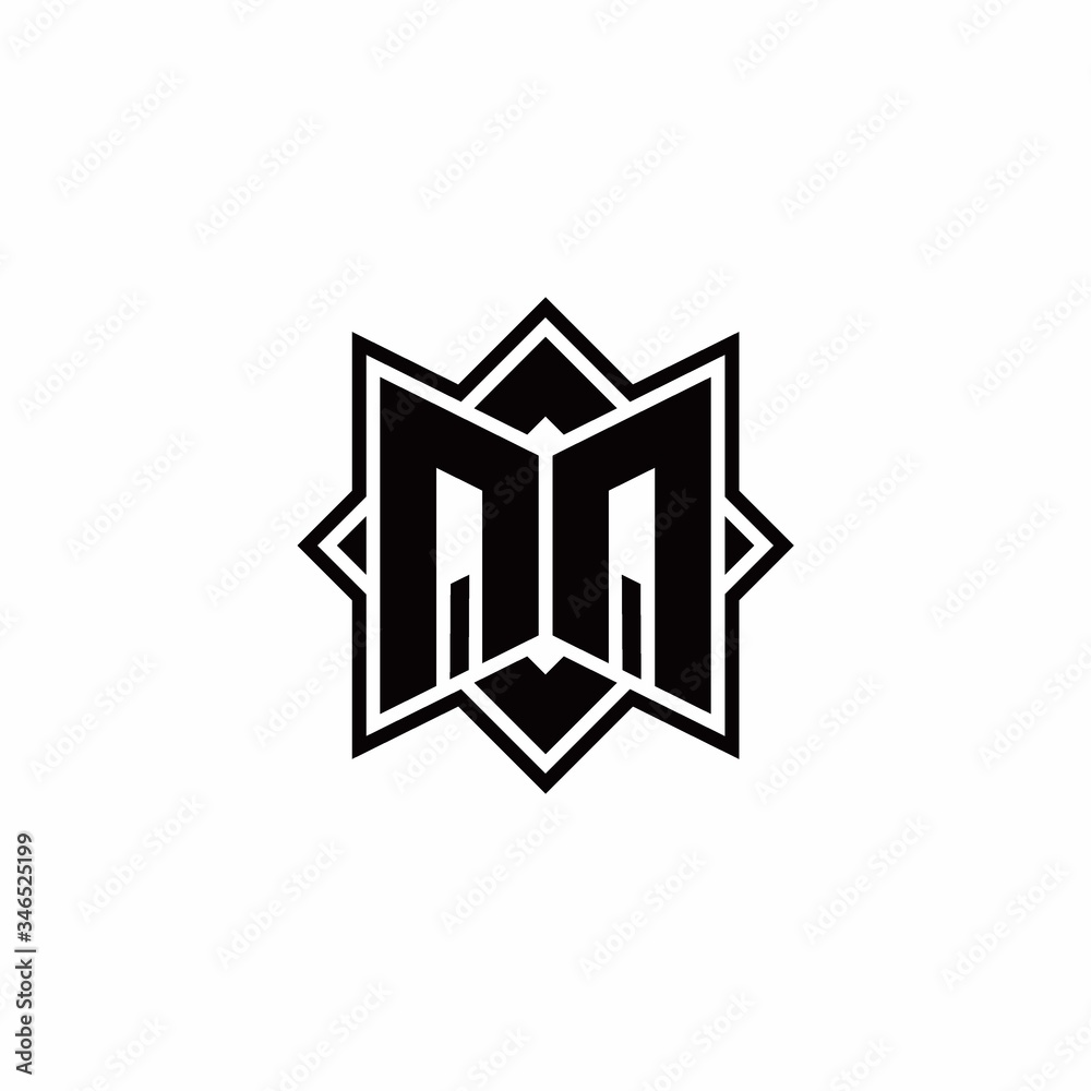 QQ monogram logo with square rotate style outline QQ monogram logo with square rotate style outline