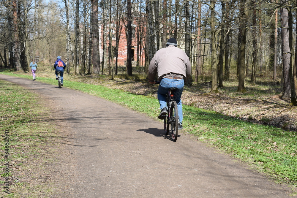 man riding a bike