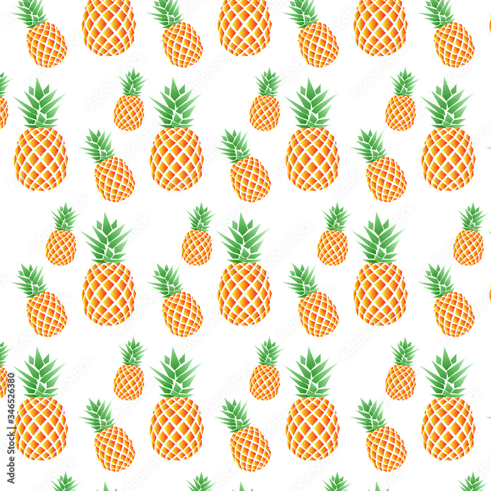 Seamless Pineapple Background/ Cute Pineapple Color Gradient Pattern. Summer banner design vector art background. Seamless Pineapple Background/ Cute Pineapple Color Gradient Pattern. Summer banner design vector art background.