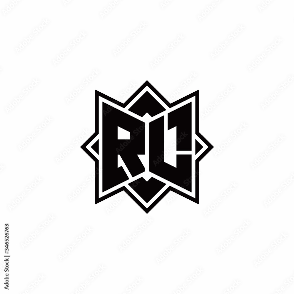 RL monogram logo with square rotate style outline RL monogram logo with square rotate style outline