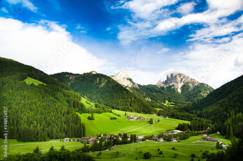 landscapes of the dolomites in trentino: val pusteria, val fiscalina and val di braies