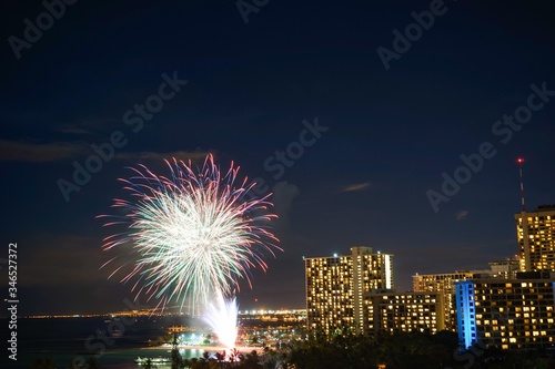 fireworks over the city © chikahiro