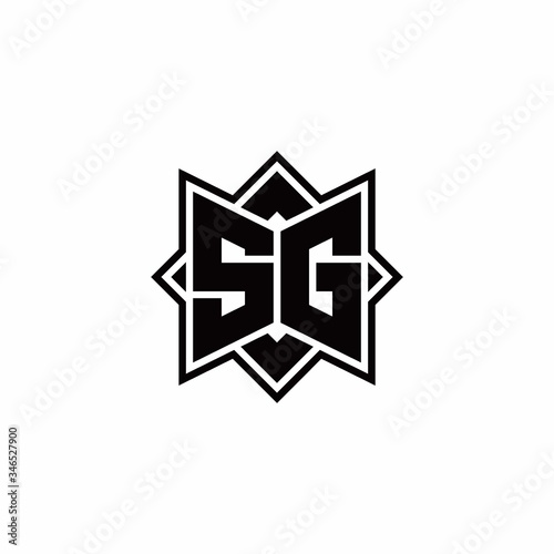 Free Download SG monogram logo with square rotate style outline - GFXLoad