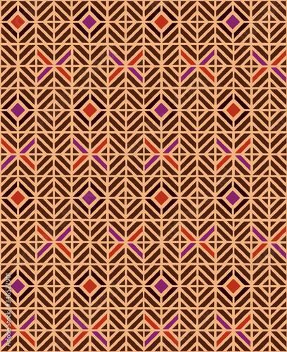 ethnic motives, geometric pattern in warm colors