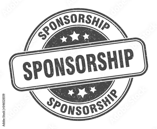 sponsorship stamp. sponsorship round grunge sign. label