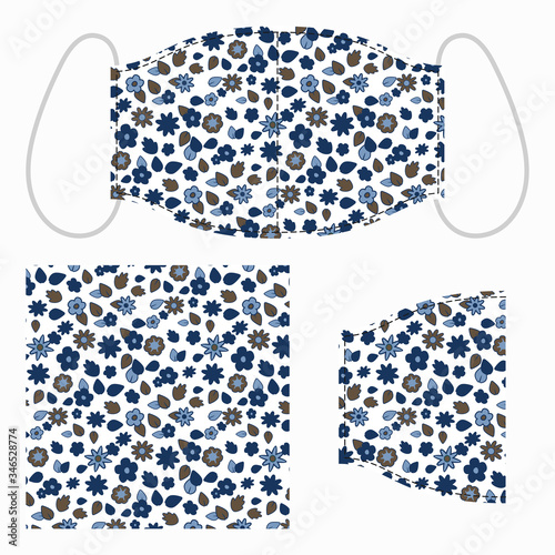 FACE MASK SMALL FLOWERS PATTERN