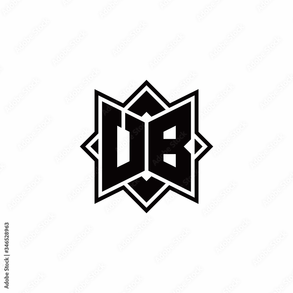 UB monogram logo with square rotate style outline UB monogram logo with square rotate style outline