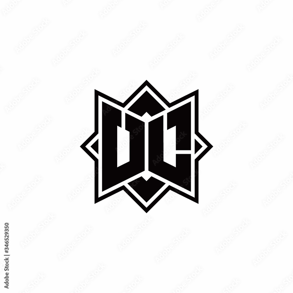 UL monogram logo with square rotate style outline UL monogram logo with square rotate style outline