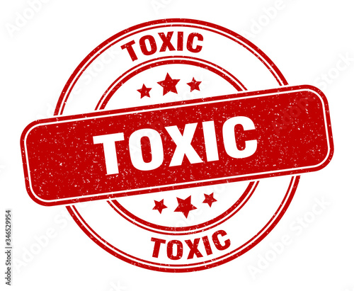 toxic stamp. toxic label. round grunge sign