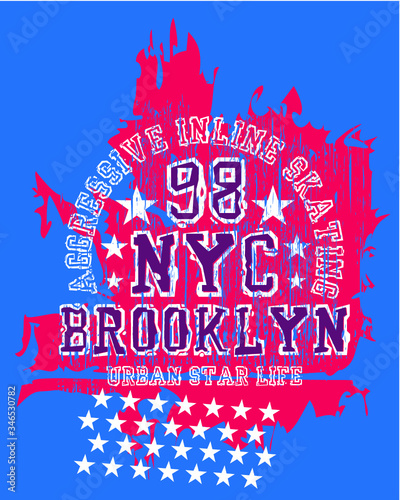 New York Brooklyn College Athletic sports Print embroidery graphic design vector art