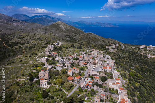 Traditional Lagia village on Mani semi-island, Peloponnese, Greece photo