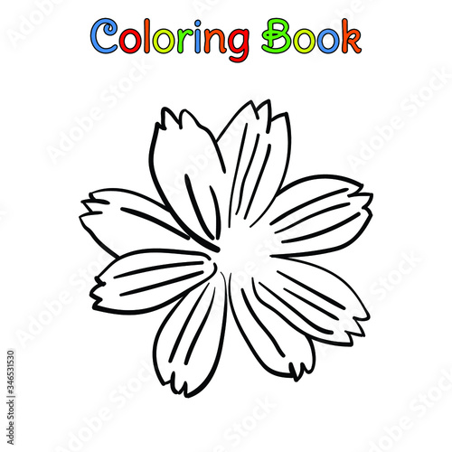 coloring book kid blooming flower